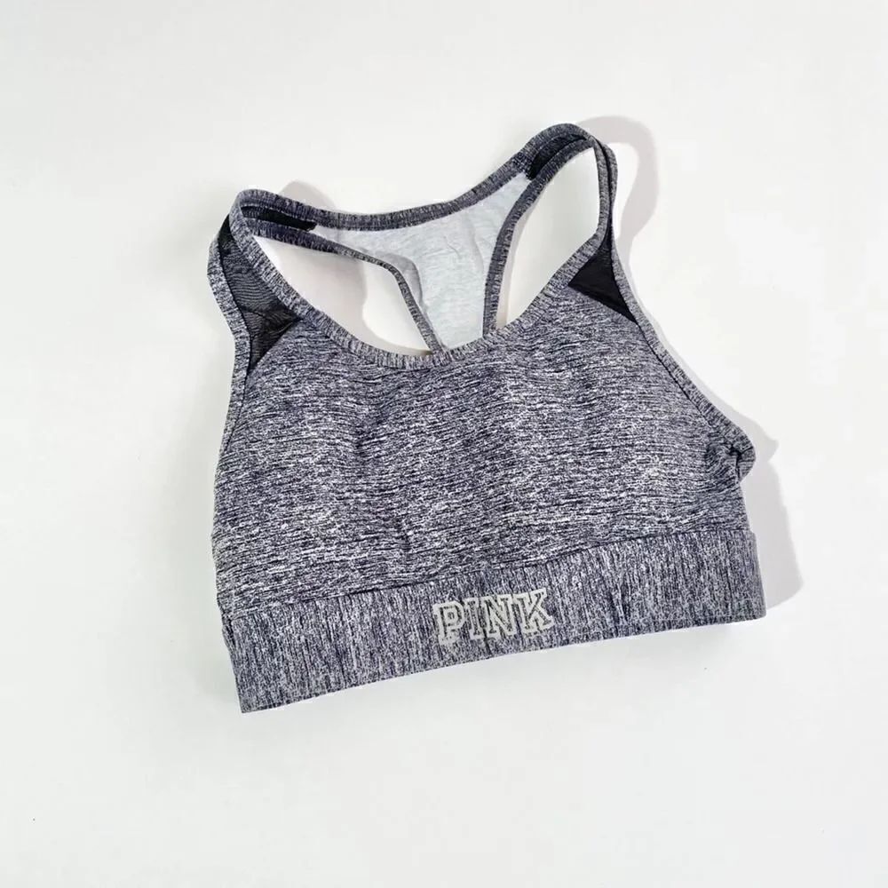 PINK grey sports bra